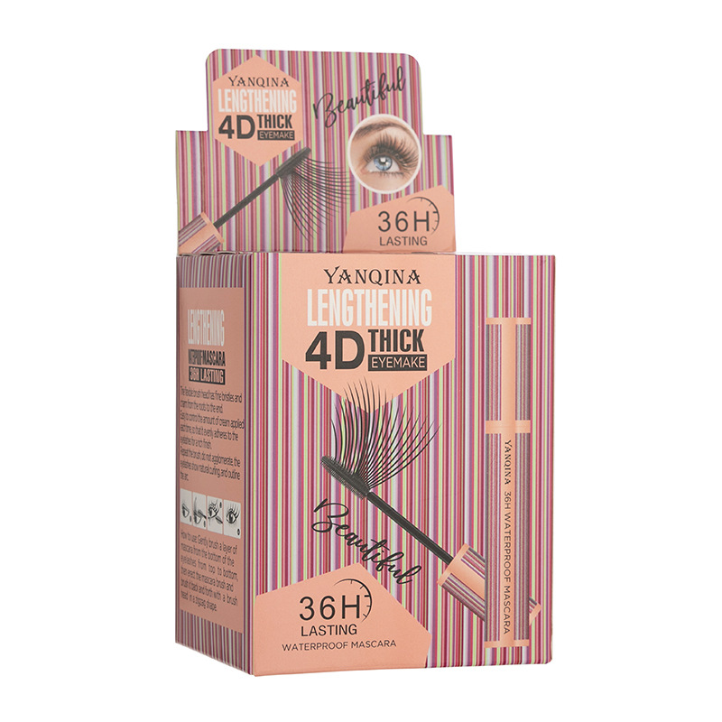 Yanqina frosted star 4 d mascara silica gel brush head long and dense volume warping, waterproof, anti - time!, non - dye makeup