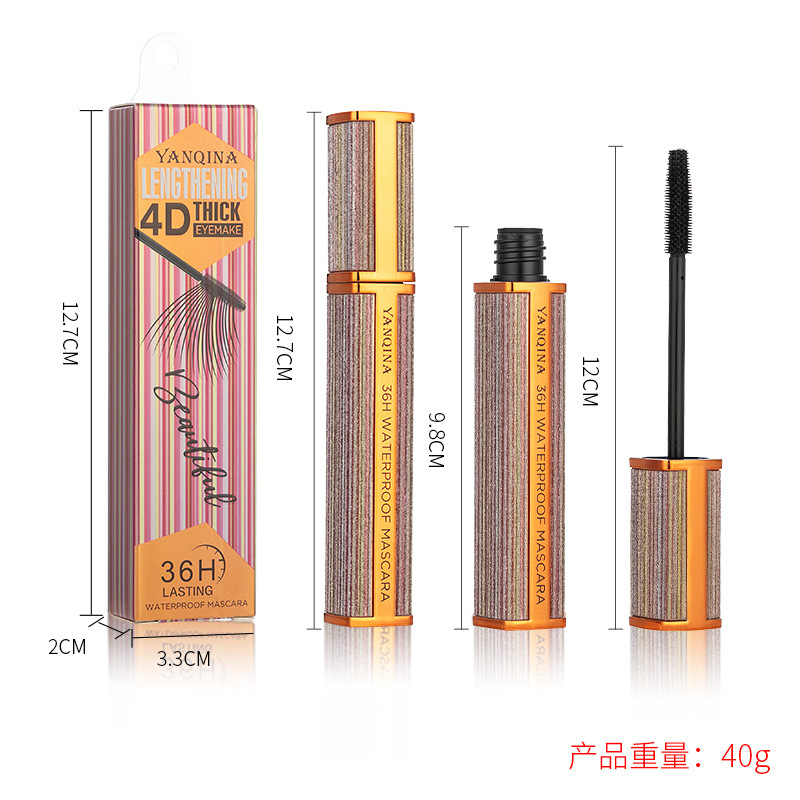 Yanqina frosted star 4 d mascara silica gel brush head long and dense volume warping, waterproof, anti - time!, non - dye makeup