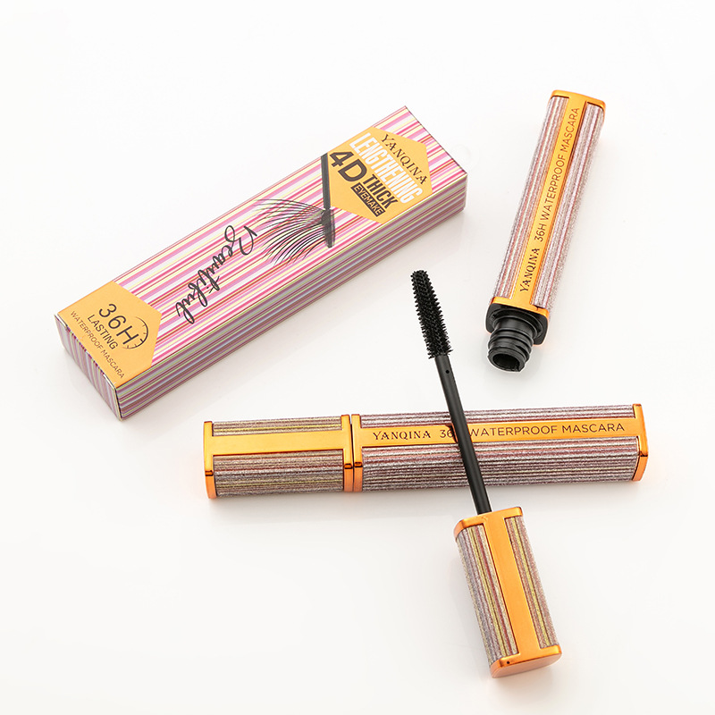 Yanqina frosted star 4 d mascara silica gel brush head long and dense volume warping, waterproof, anti - time!, non - dye makeup