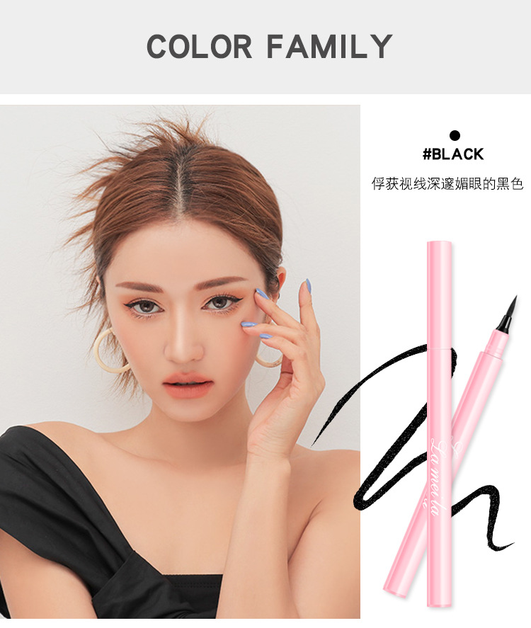 Brand Pink Eyeliner Novice Female Not Smudge Beginner Waterproof Mascara Body Fluid Pen Long Lasting Fadeless Manufacturer
