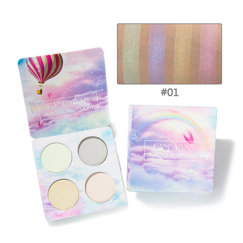 Handaiyan Four-Color Highlighting Powder Eye Shadow Plate Chameleon Highlight Powder Repair Eye Shadow Plate Polarized Repair