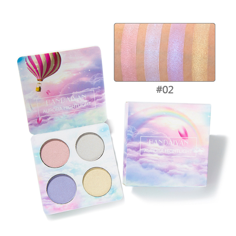 Handaiyan Four-Color Highlighting Powder Eye Shadow Plate Chameleon Highlight Powder Repair Eye Shadow Plate Polarized Repair