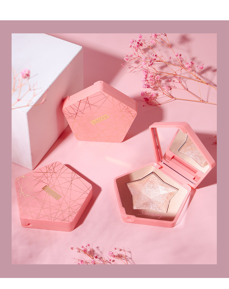 Suikone Sukana Dazzling Star Shining Highlight Powder Cake Natural Three-Dimensional Nose Shadow Brightening Mashed Potatoes Contour Compact Suikone Sukana Dazzling Star Shining Highlight Powder Cake Natural Three-Dimensional Nose Shadow Brightening Mashed Potatoes Contour Compact