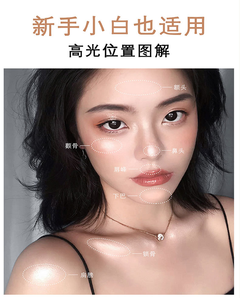 CVZ Unicorn 4-Color Highlight Repair Blusher Plate Nose Shadow Pearlescent Highlight Champagne Gold Three-Dimensional Repair Highlight Powder CVZ Unicorn 4-Color Highlight Repair Blusher Plate Nose Shadow Pearlescent Highlight Champagne Gold Three-Dimensional Repair Highlight Powder