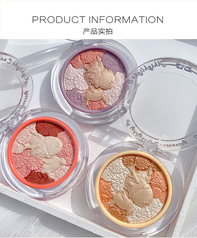 CVZ Unicorn 4-Color Highlight Repair Blusher Plate Nose Shadow Pearlescent Highlight Champagne Gold Three-Dimensional Repair Highlight Powder CVZ Unicorn 4-Color Highlight Repair Blusher Plate Nose Shadow Pearlescent Highlight Champagne Gold Three-Dimensional Repair Highlight Powder