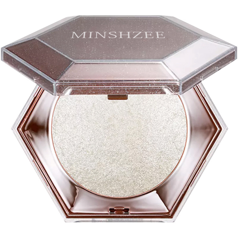 M6005 Diamond Highlight Powder MINSHZEE Contour Compact Brightening Powder Fairy Mashed Potatoes Shimmering Powder Shimmer Unicorn