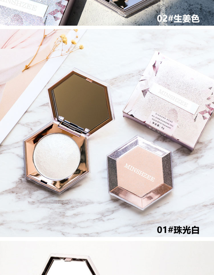 M6005 Diamond Highlight Powder MINSHZEE Contour Compact Brightening Powder Fairy Mashed Potatoes Shimmering Powder Shimmer Unicorn M6005 Diamond Highlight Powder MINSHZEE Contour Compact Brightening Powder Fairy Mashed Potatoes Shimmering Powder Shimmer Unicorn