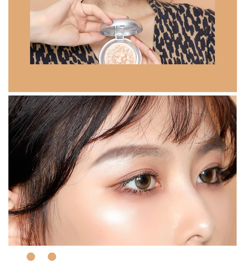 Original Painter Lion Highlight Powder Glitter Brightening Natural Three-Dimensional Nose Shadow Side Shadow Relief Ginger Highlight Contour Compact