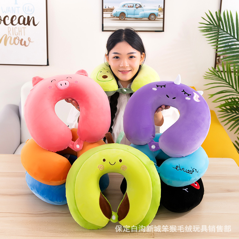 Cartoon Neck Pillow Memory Foam U-Shaped Pillow Car Travel Cervical Pillow U-Shaped Pillow Company Small Gifts Printed Logo