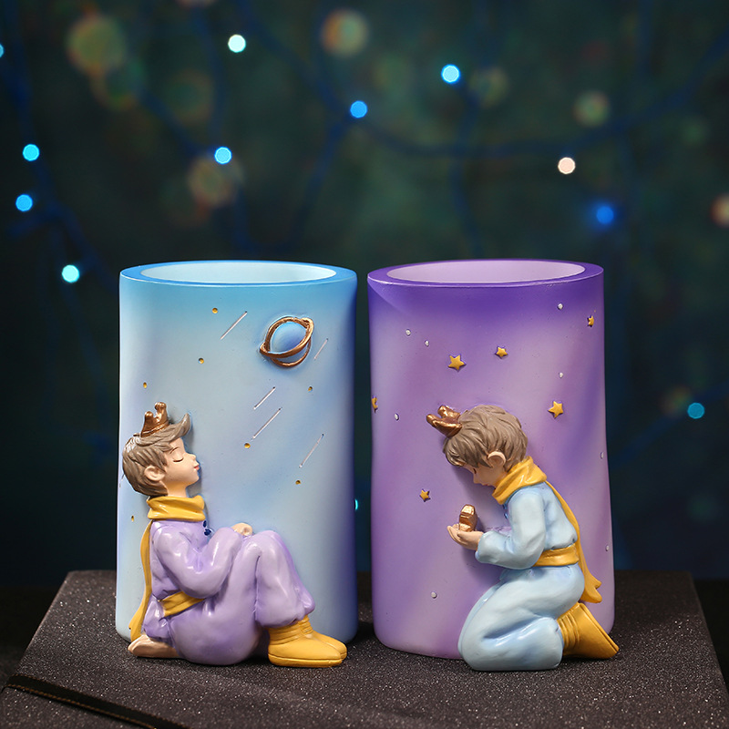 Creative Children's Desktop Little Prince Decoration Resin Crafts Makeup Storage Container Office Pencil Vase Decoration Creative Children's Desktop Little Prince Decoration Resin Crafts Makeup Storage Container Office Pencil Vase Decoration