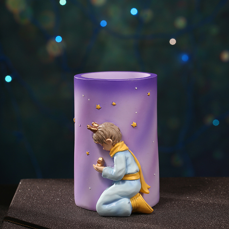 Creative Children&#039;s Desktop Little Prince Decoration Resin Crafts Makeup Storage Container Office Pencil Vase Decoration