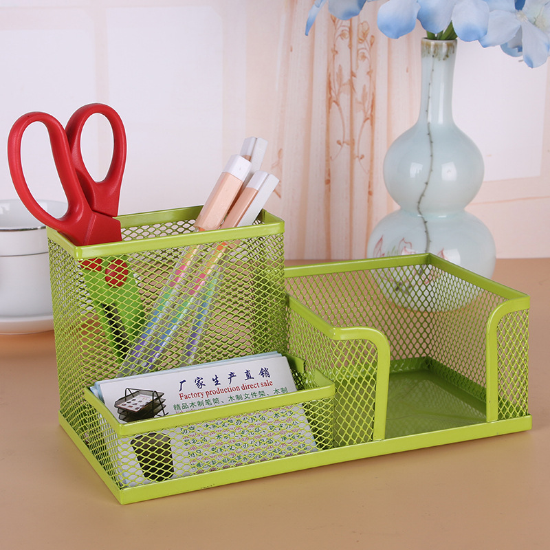 Factory Direct Sales Iron Net Combination Desktop Storage Tool Pencil Vase Decoration Creative Color Stationery Storage Box
