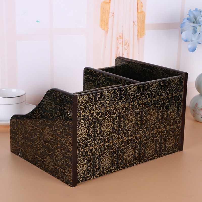 Supply High Quality Wood Board Multi-Function Storage with Drawer Pencil Vase Decoration Office Desk Surface Panel Stationery Storage Box