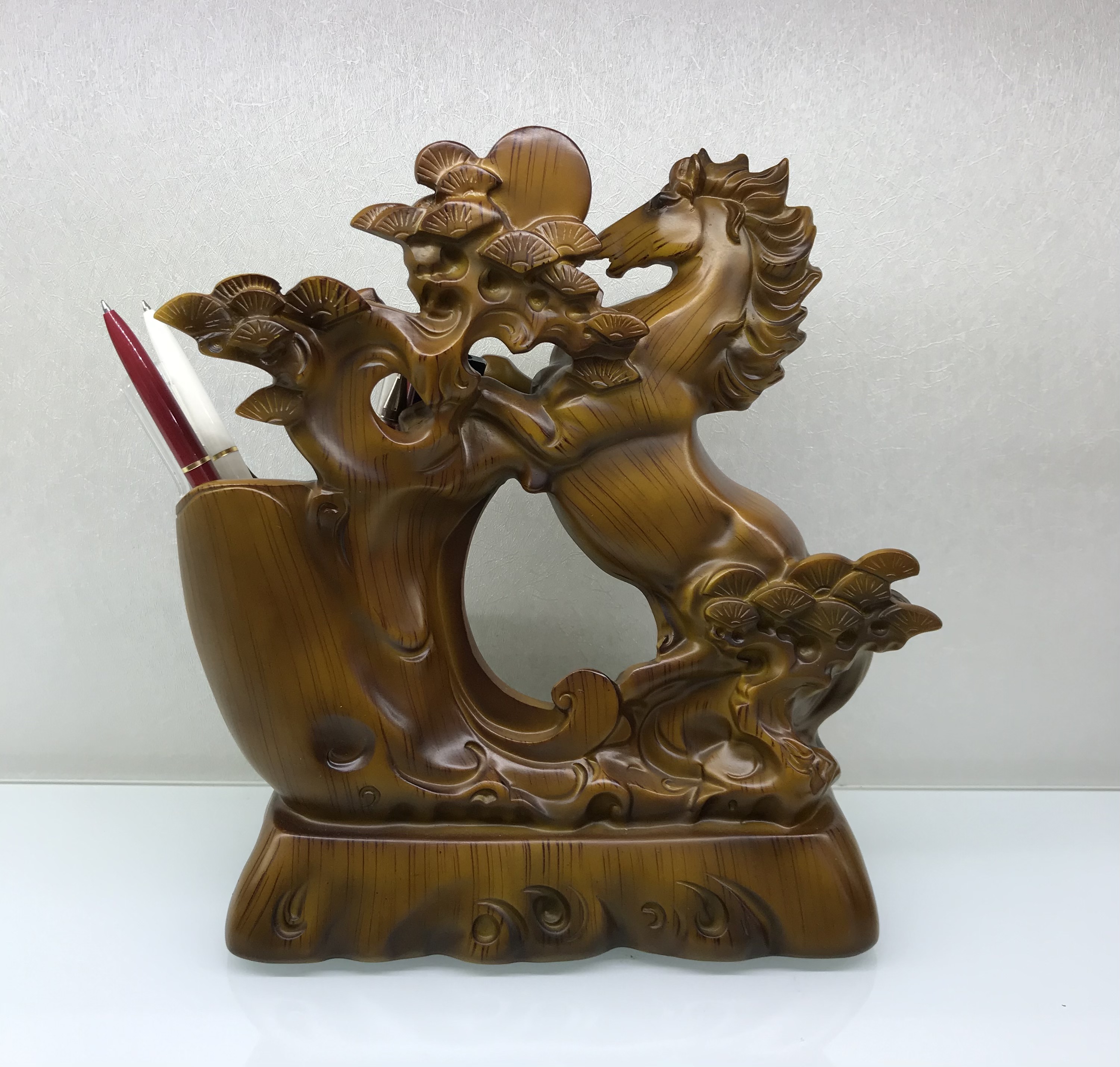 Resin Crafts Wood Color Win Instant Success Pencil Vase Decoration Study Office Decorations Furnishings Factory Direct Sales
