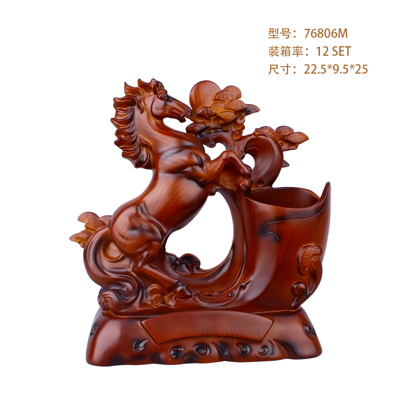 Resin Crafts Wood Color Win Instant Success Pencil Vase Decoration Study Office Decorations Furnishings Factory Direct Sales
