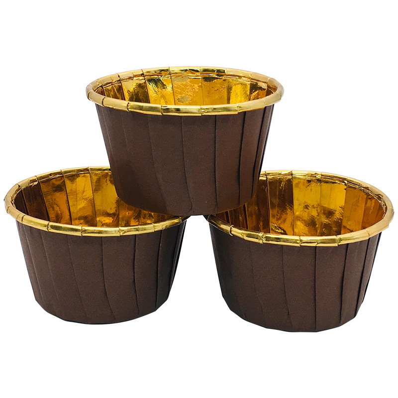 Gold and silver roll mouth roll Edge Cake Paper Cup Double-sided Aluminum roll Edge paper Cup Toasted High 