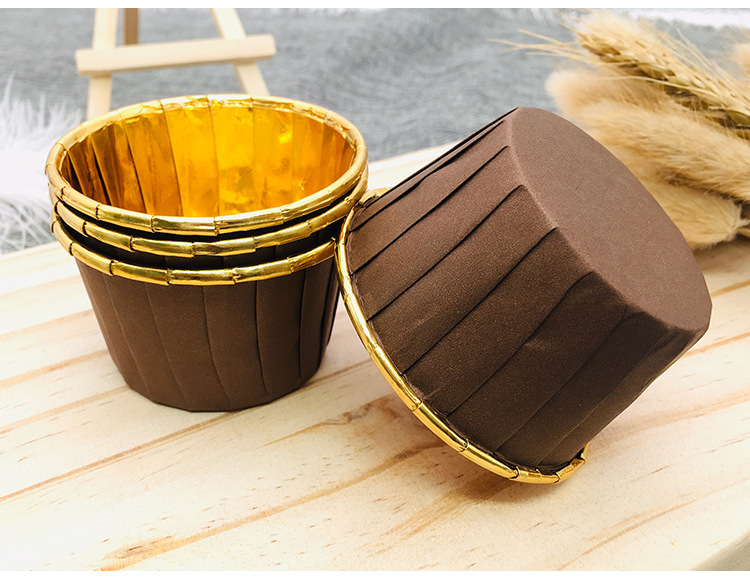 Gold and silver roll mouth roll Edge Cake Paper Cup Double-sided Aluminum roll Edge paper Cup Toasted High Gold and silver roll mouth roll Edge Cake Paper Cup Double-sided Aluminum roll Edge paper Cup Toasted High