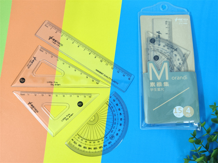 Suyaji Set Ruler Stationery Office Student Learning Drawing Ruler Set Ruler Measuring Tape Triangular Plate Four-Piece Set Suyaji Set Ruler Stationery Office Student Learning Drawing Ruler Set Ruler Measuring Tape Triangular Plate Four-Piece Set
