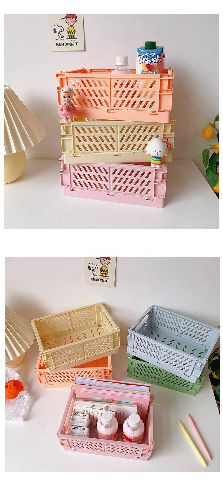 Korean Ins Foldable Plastic Storage Box Student Desktop Finishing Journal Tape Stationery Skin Care Products Storage Basket Korean Ins Foldable Plastic Storage Box Student Desktop Finishing Journal Tape Stationery Skin Care Products Storage Basket