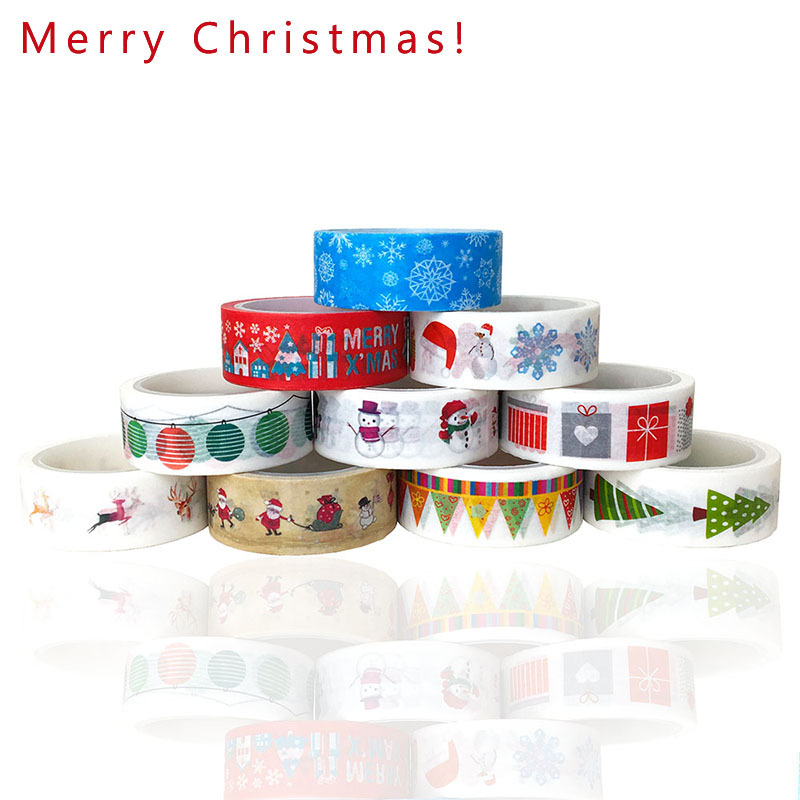 Paigu Cross-Border Cartoon Christmas Festival DIY Decorative Stationery Color Hand Account Washi Tape Paigu Cross-Border Cartoon Christmas Festival DIY Decorative Stationery Color Hand Account Washi Tape