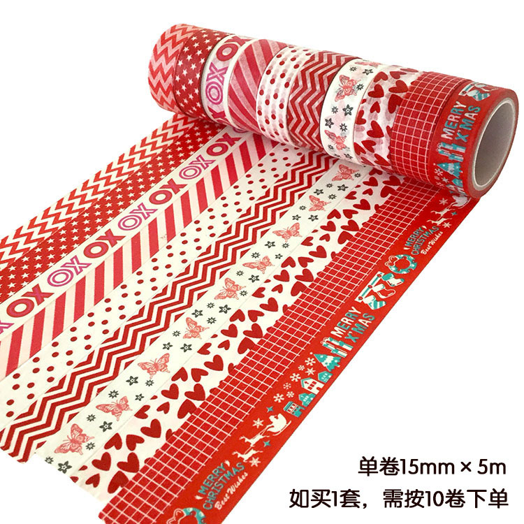 Paigu Cross-Border Cartoon Christmas Festival DIY Decorative Stationery Color Hand Account Washi Tape Paigu Cross-Border Cartoon Christmas Festival DIY Decorative Stationery Color Hand Account Washi Tape