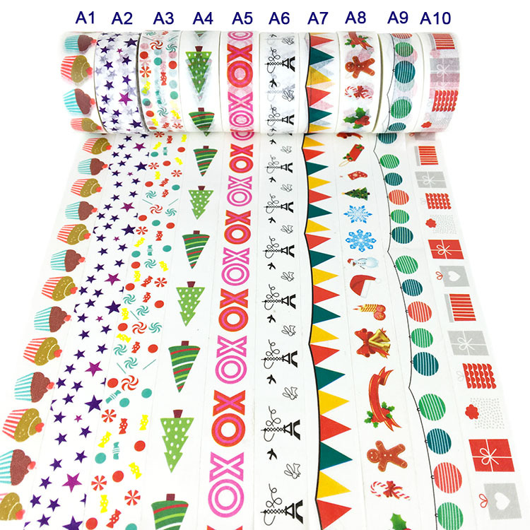 Paigu Cross-Border Cartoon Christmas Festival DIY Decorative Stationery Color Hand Account Washi Tape Paigu Cross-Border Cartoon Christmas Festival DIY Decorative Stationery Color Hand Account Washi Tape