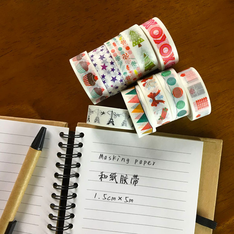 Paigu Cross-Border Cartoon Christmas Festival DIY Decorative Stationery Color Hand Account Washi Tape Paigu Cross-Border Cartoon Christmas Festival DIY Decorative Stationery Color Hand Account Washi Tape