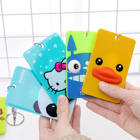 Cartoon primary school student prize bus card protective sleeve children student id card set chest card rope manufacturers direct