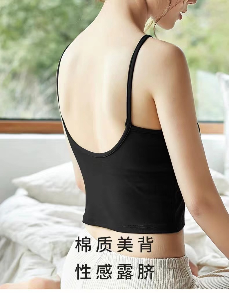 Pure Cotton Big U Beauty Back Sling Bra Card Same Style Outer Wear Wrapped Chest with Chest Pad Integrated Tube Top Girl Blouse Pure Cotton Big U Beauty Back Sling Bra Card Same Style Outer Wear Wrapped Chest with Chest Pad Integrated Tube Top Girl Blouse