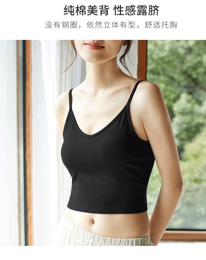 Pure Cotton Big U Beauty Back Sling Bra Card Same Style Outer Wear Wrapped Chest with Chest Pad Integrated Tube Top Girl Blouse Pure Cotton Big U Beauty Back Sling Bra Card Same Style Outer Wear Wrapped Chest with Chest Pad Integrated Tube Top Girl Blouse