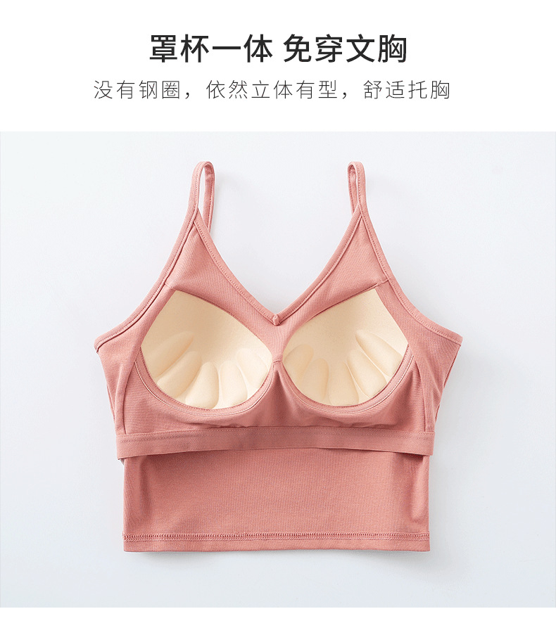 Pure Cotton Big U Beauty Back Sling Bra Card Same Style Outer Wear Wrapped Chest with Chest Pad Integrated Tube Top Girl Blouse Pure Cotton Big U Beauty Back Sling Bra Card Same Style Outer Wear Wrapped Chest with Chest Pad Integrated Tube Top Girl Blouse