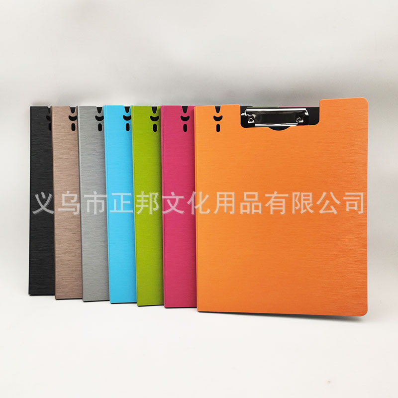 Factory Direct Sales A4 Foam Pp Brushed Pattern Tablet Clip Vertical Open Color Double Open Plastic Folder Can Be Customized