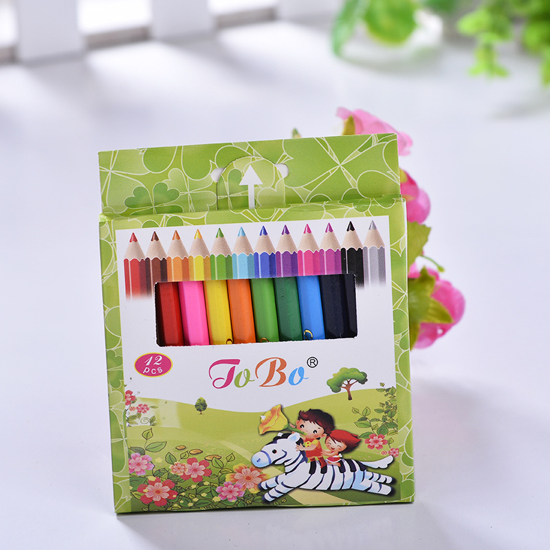 Color Pencil Short 12 Color Children Environmental Protection Drawing and Painting Pencil Stationery Wholesale Foreign Trade Color Pencil Short 12 Color Children Environmental Protection Drawing and Painting Pencil Stationery Wholesale Foreign Trade