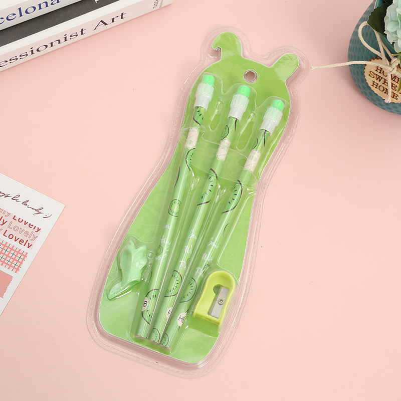 Creative Cartoon Big Skin Head Pencil with Pencil Sharpener Pencil Grip Plastic Blister Card Fruit round Brush Pot Writing Pencil Wholesale Creative Cartoon Big Skin Head Pencil with Pencil Sharpener Pencil Grip Plastic Blister Card Fruit round Brush Pot Writing Pencil Wholesale