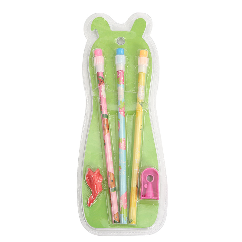 Creative Cartoon Big Skin Head Pencil with Pencil Sharpener Pencil Grip Plastic Blister Card Fruit round Brush Pot Writing Pencil Wholesale Creative Cartoon Big Skin Head Pencil with Pencil Sharpener Pencil Grip Plastic Blister Card Fruit round Brush Pot Writing Pencil Wholesale