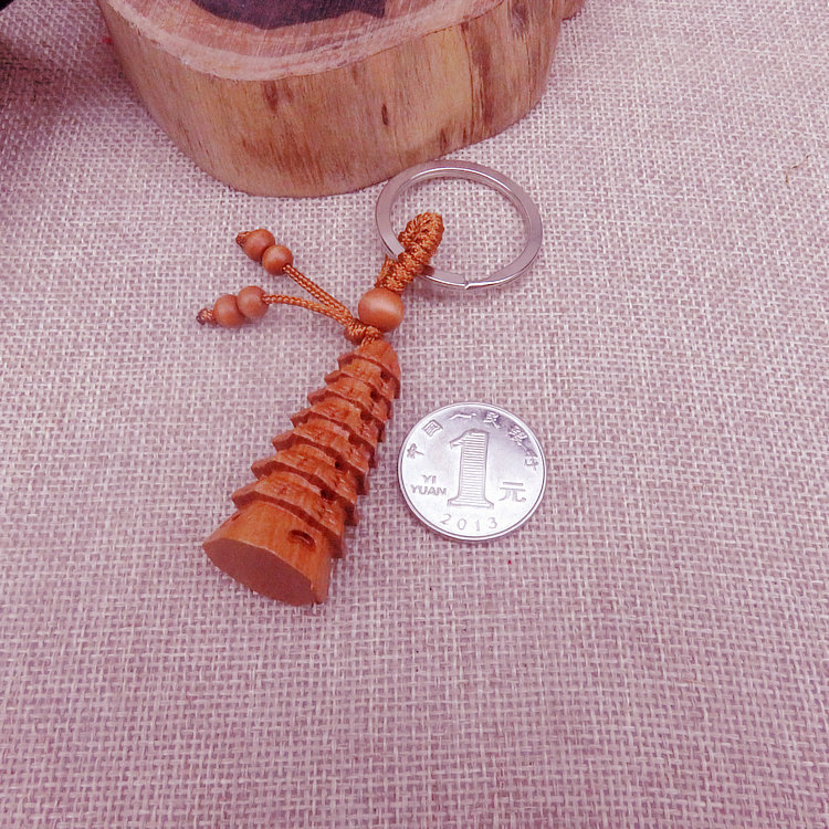 Student Aid Exam Lucky Gift Blessing Wenchang Tower Writing Brush Mahogany Keychain College Entrance Examination Gold Ranking Title Pendant