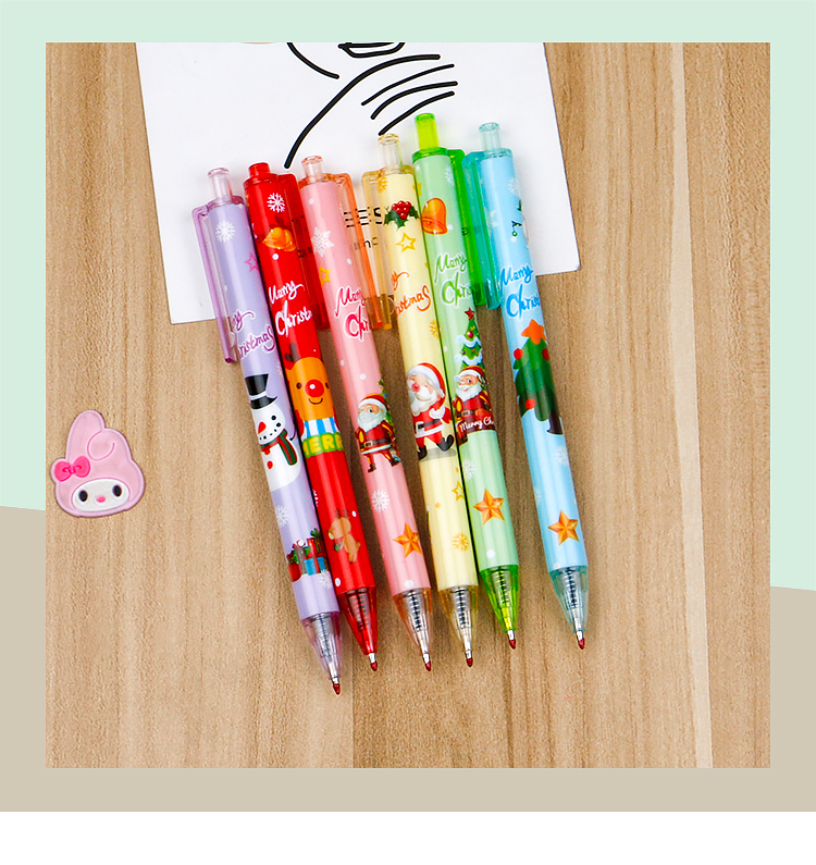 New Christmas Tree Santa Claus David's Deer Snowman Press Gel Pen Good-looking Student Brush Question Writing Pen Stationery