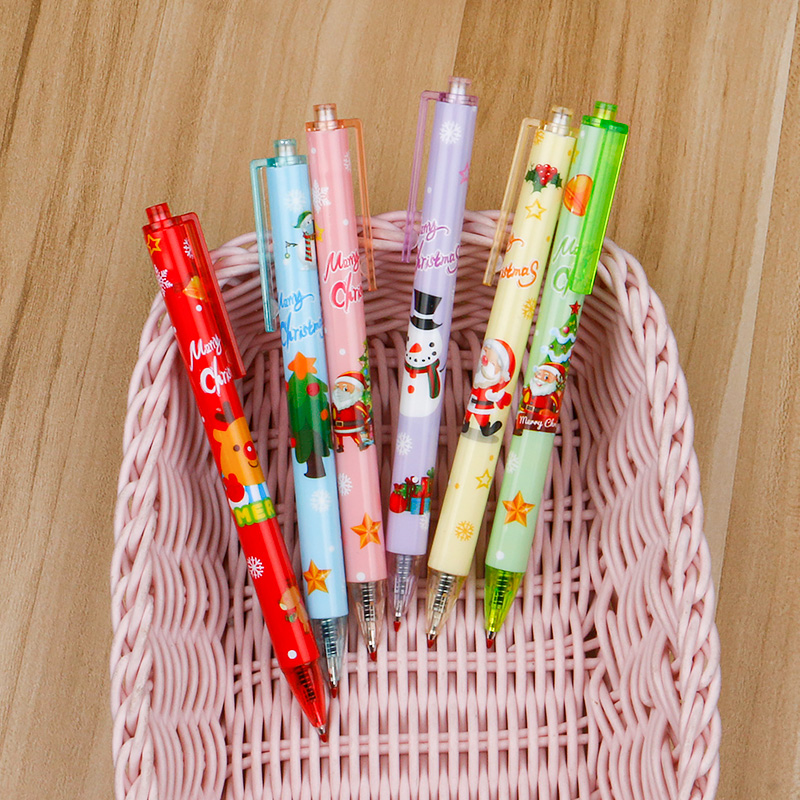 New Christmas Tree Santa Claus David&#039;s Deer Snowman Press Gel Pen Good-looking Student Brush Question Writing Pen Stationery