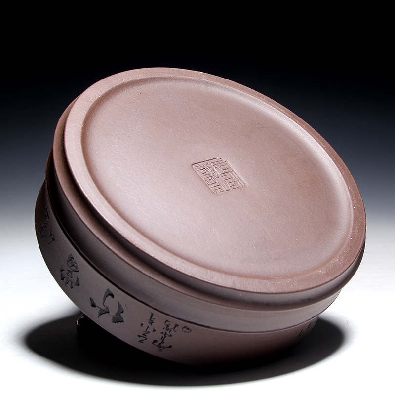 Yixing Raw Ore Purple Sand Washed Tea Basin Bamboo Writing-Brush Washer Hand-Carved Kombucha Accessories