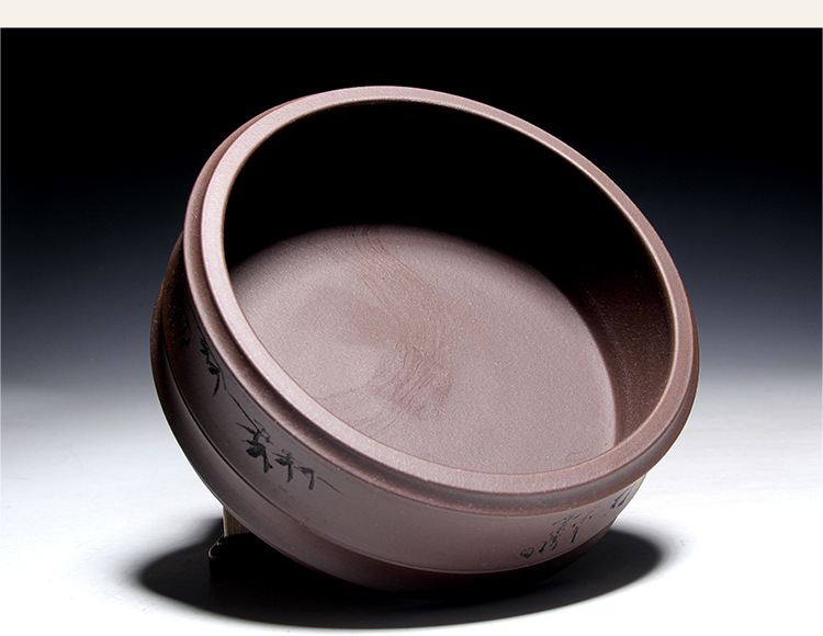 Yixing Raw Ore Purple Sand Washed Tea Basin Bamboo Writing-Brush Washer Hand-Carved Kombucha Accessories Yixing Raw Ore Purple Sand Washed Tea Basin Bamboo Writing-Brush Washer Hand-Carved Kombucha Accessories