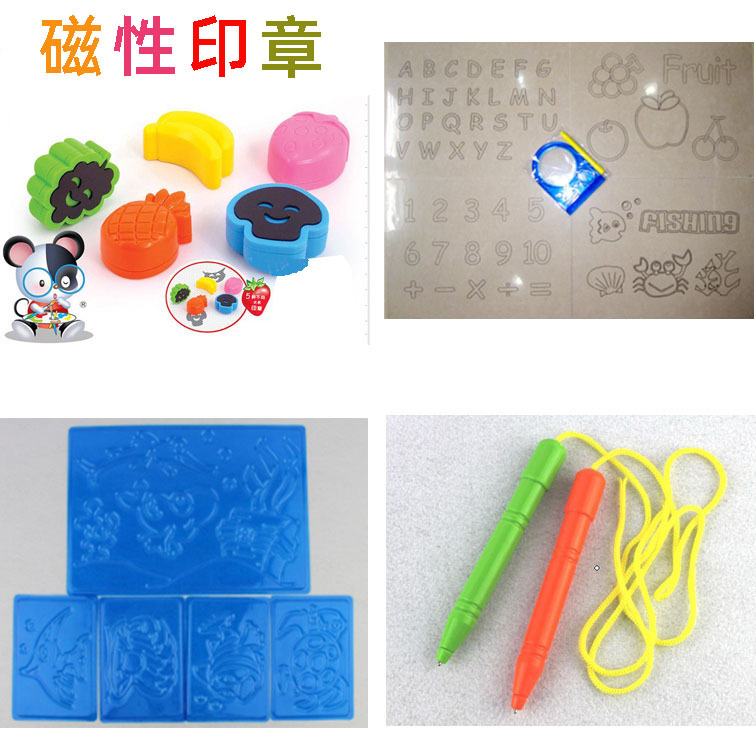 Children&#039;s Magnetic Drawing Board Accessories Wholesale Drawing and Writing Board Tools Multiple Types of Magnetic Seal Brush Template Toys