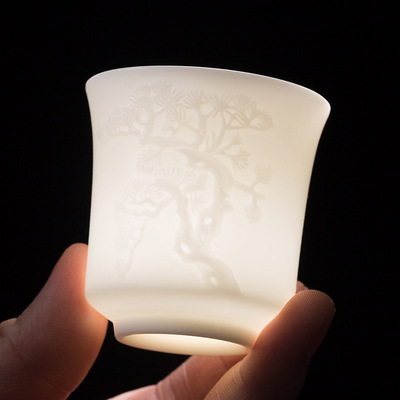 Dragon Phoenix Couple Cups Kiln Baked Master Cup Tianmu Rabbit Hair Writing Brush Large Single Cup Pu'er Kung Fu Tea Cup