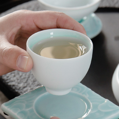 Dragon Phoenix Couple Cups Kiln Baked Master Cup Tianmu Rabbit Hair Writing Brush Large Single Cup Pu'er Kung Fu Tea Cup