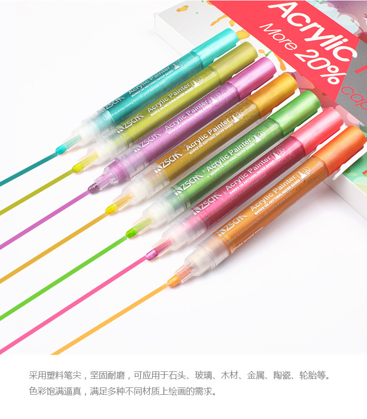 Stationery Marking Pen Acrylic Marker Pen Liquid Chalk 12 Colors Large Capacity Water-Based Acrylic Brush DIY Marking Pen Stationery Marking Pen Acrylic Marker Pen Liquid Chalk 12 Colors Large Capacity Water-Based Acrylic Brush DIY Marking Pen