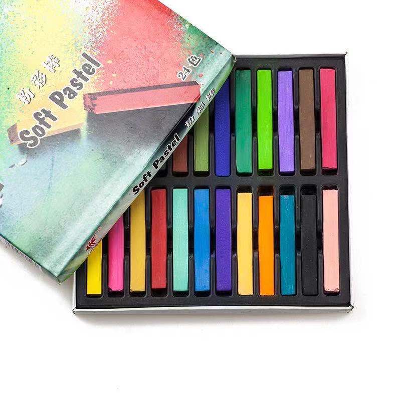 Cross-Border Famille Rose Stick 6 Colors 12 Colors 24 Colors Brush Chalk Powder Great Art Supplies Student Paint Drawing Pen Tools