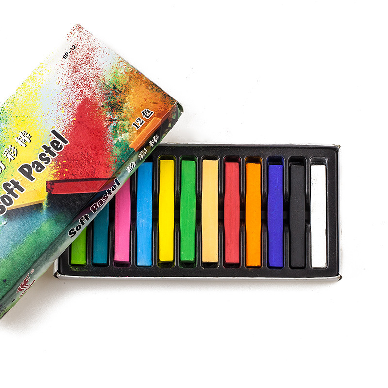 Cross-Border Famille Rose Stick 6 Colors 12 Colors 24 Colors Brush Chalk Powder Great Art Supplies Student Paint Drawing Pen Tools