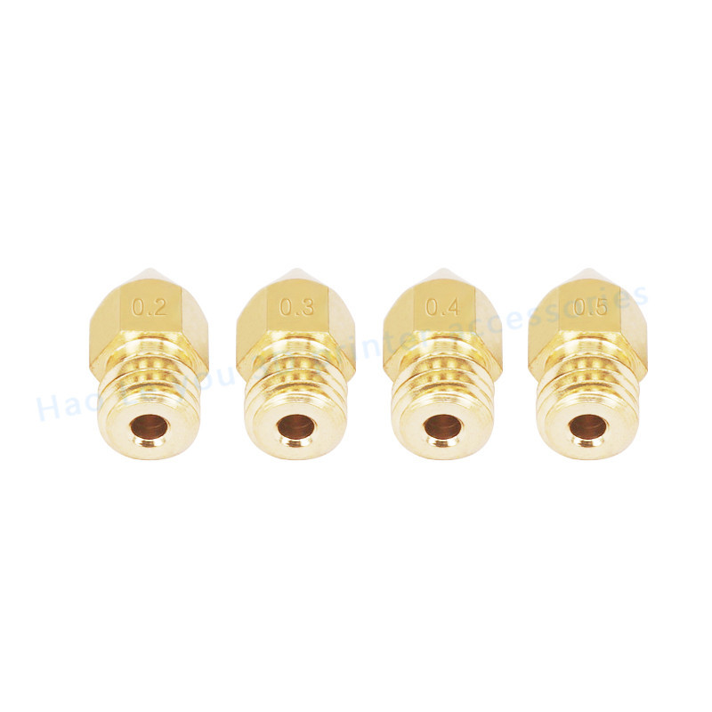  3D Printer Accessory Print Head Mk8 Pointed Brass Nozzle with Lettering MakerBot