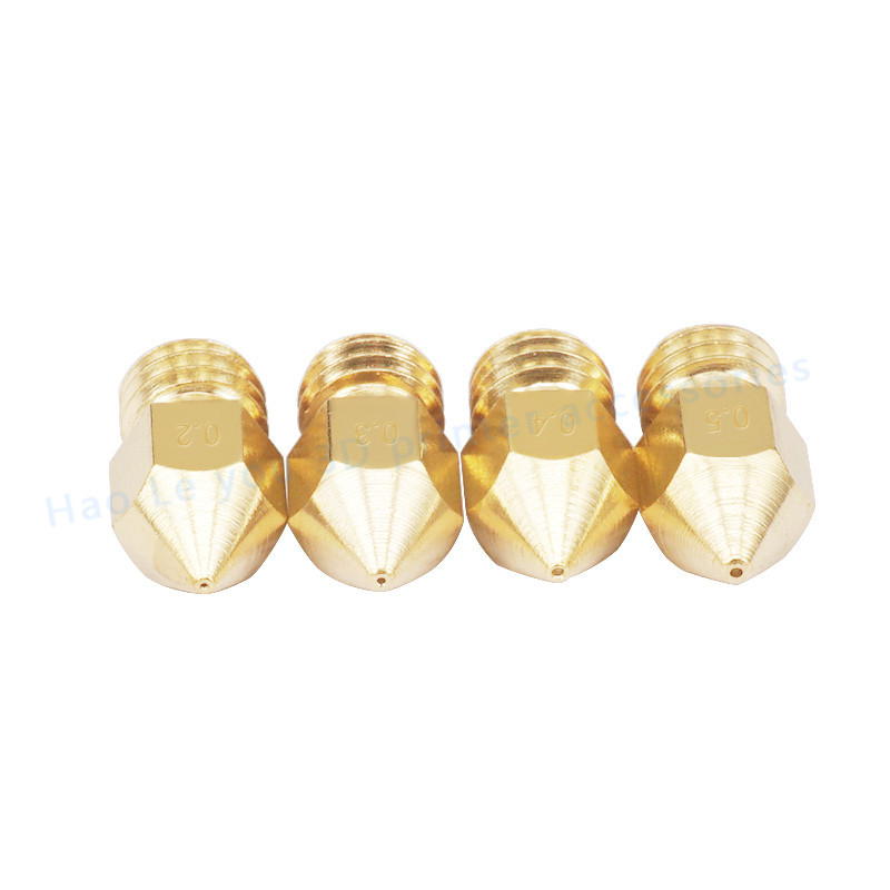  3D Printer Accessory Print Head Mk8 Pointed Brass Nozzle with Lettering MakerBot
