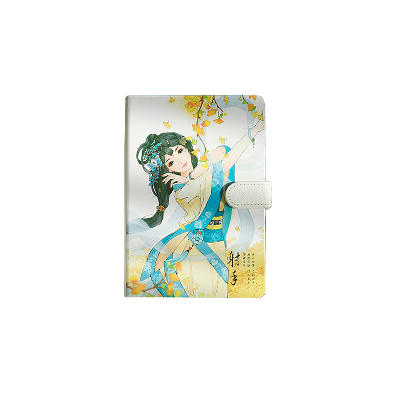 Creative Ins Girl A5 Color Page Chinese Ancient Style Twelve Constellation Magnetic Snap Journal Book Notebook 32K Notebook Wholesale