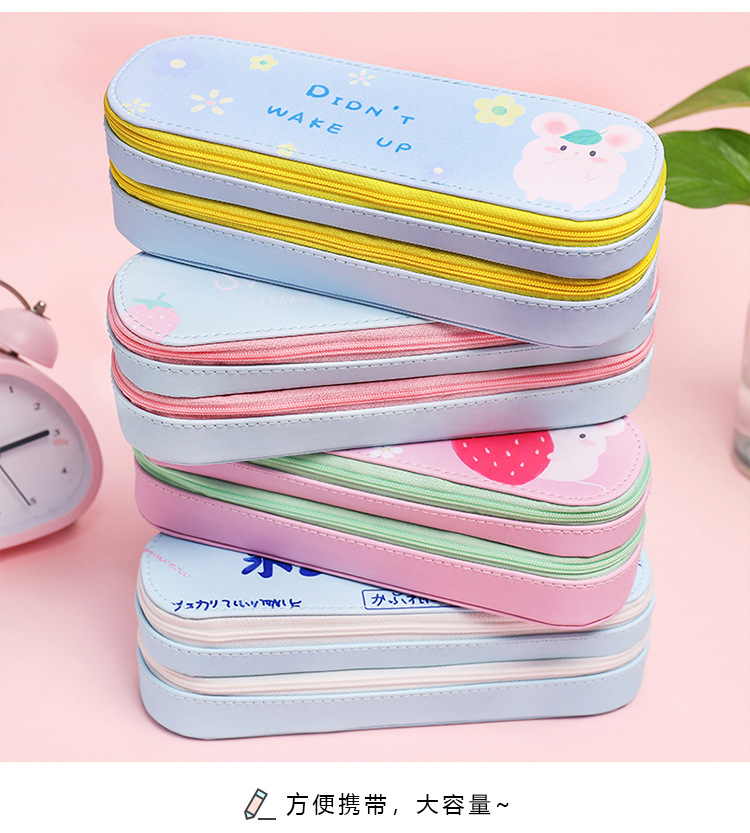 L0042 Korean pen box simple ins large capacity canvas double-layer pen bag middle and primary school boys and girls writing case L0042 Korean pen box simple ins large capacity canvas double-layer pen bag middle and primary school boys and girls writing case
